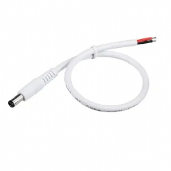 DC Power Male5.5*2.1 One end open Cable White 2464-20AWG