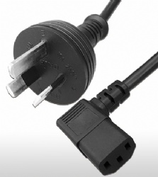 Australia 3-PIN Plug TO C13 Right Angle type AC Power Cord Set 10A 250V