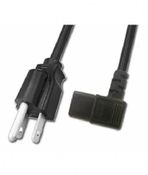 USA 3-PIN plug TO C13 Left Angle type AC Power Cord Set 10A 125V